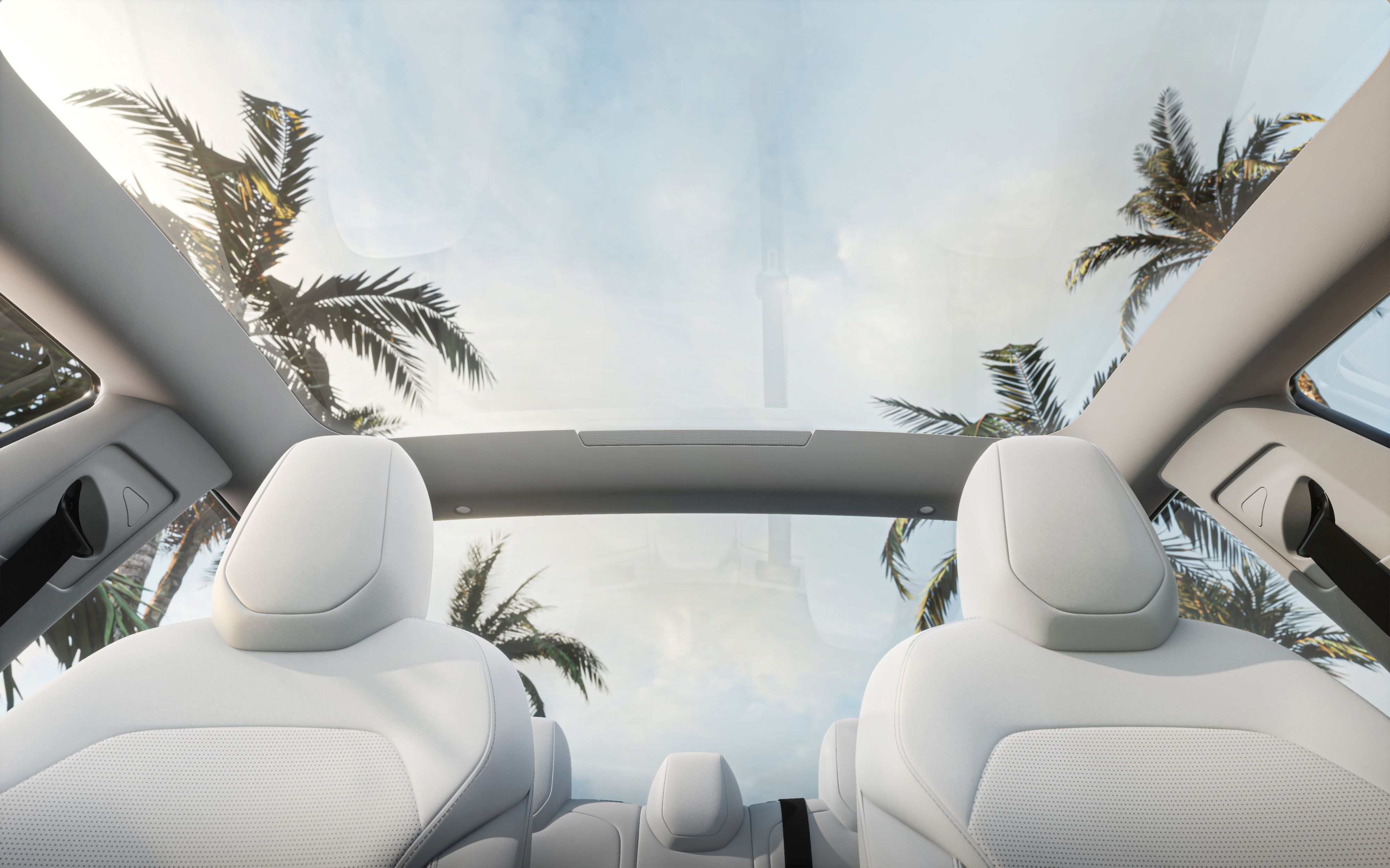 圖說：Model 3 煥新版標準配備全景玻璃車頂，不僅能有效阻隔紫外線，更提供乘客遼闊的天空景觀。